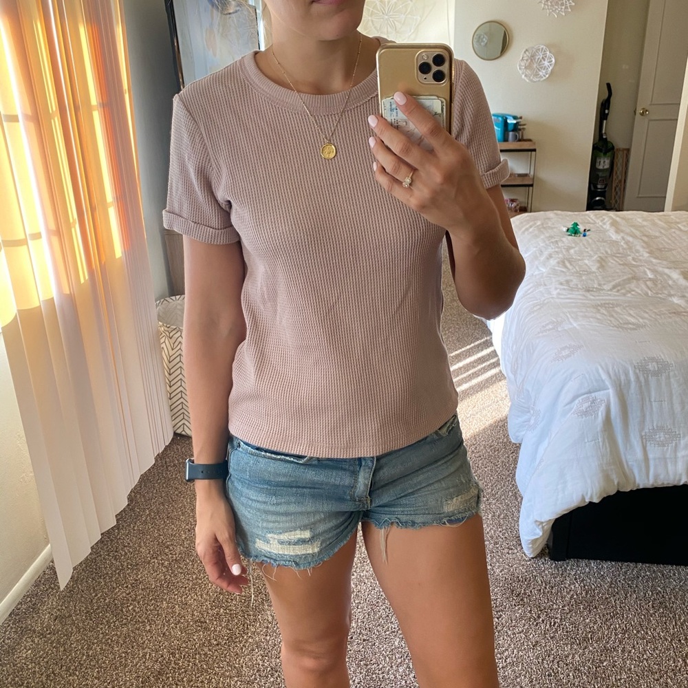 Pastel Abercrombie Waffle Knit Tee